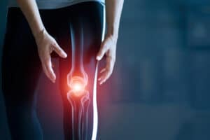 suffering from pain in knee Injury from workout and osteoarthritis